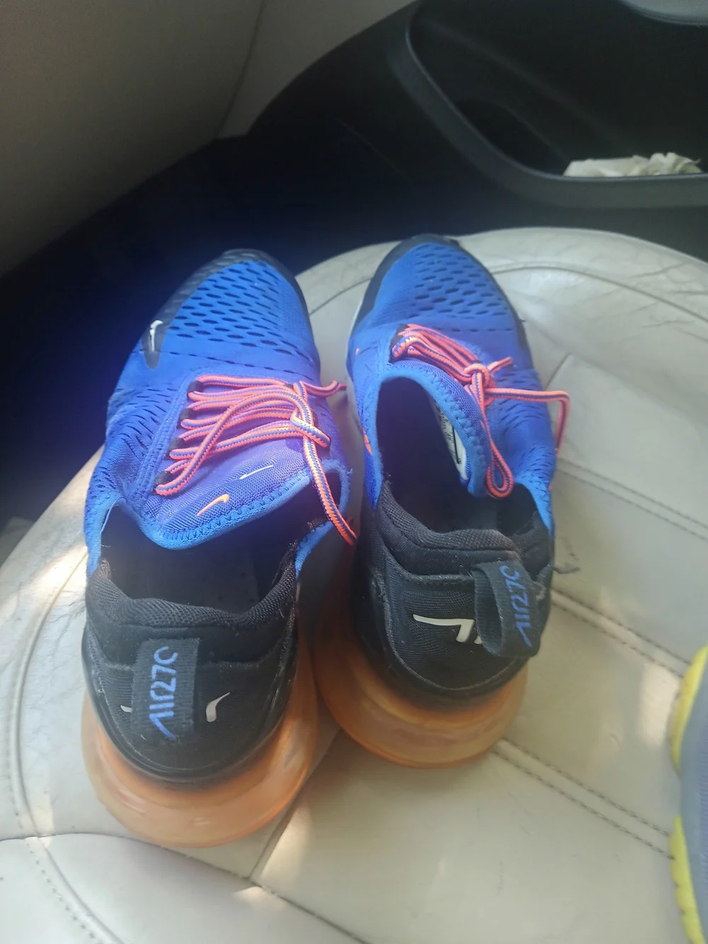 Nike Blue Running Sneakers with Coral Laces - Picture 4 of 5